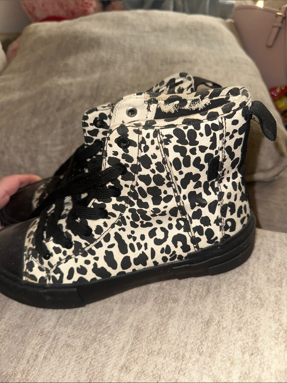 Levi’s High-Top Sneakers in Black & White Leopard Print